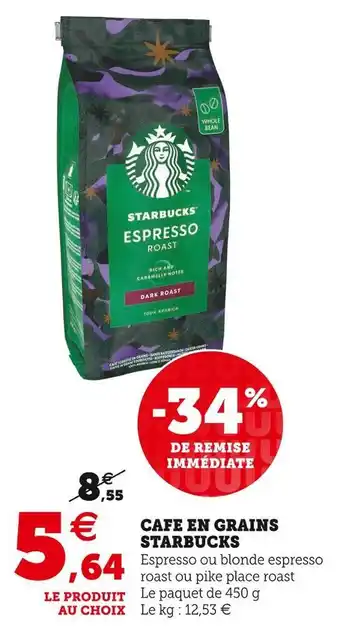 Super U Starbucks cafe en grains offre