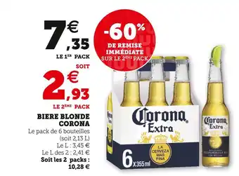 Super U Corona biere blonde offre