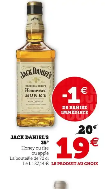 Super U Jack daniel's jack daniel's 35° offre
