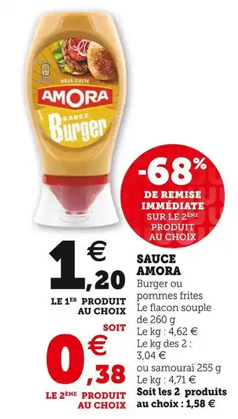 Super U Amora sauce offre