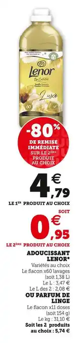 Super U Lenor adoucissant lenor offre