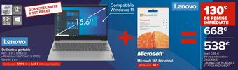 Carrefour Lenovo ordinateur portable offre