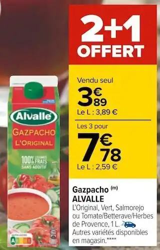 Carrefour Alvalle gazpacho offre