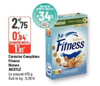 G20 Céréales complètes fitness nature offre