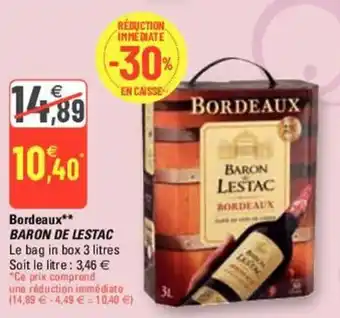 G20 Bordeaux BARON DE LESTAC offre