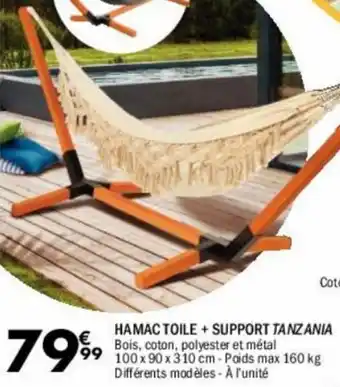 La Foir'Fouille Hamac toile + support tanzani offre