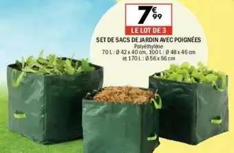 La Foir'Fouille Set de sacs de jardin avec poignées offre