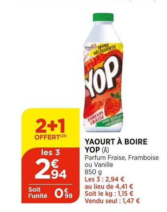 Bi1 Yaourt à boire yop offre