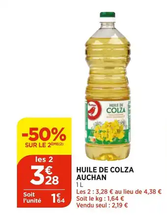 Bi1 Huile de colza auchan offre