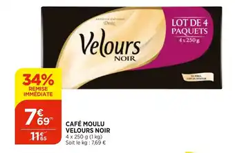 Bi1 Café moulu velours noir offre