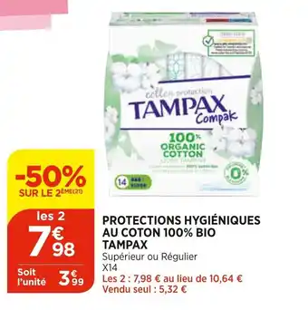 Bi1 Protections Hygiéniques Au Coton 100% Bio offre