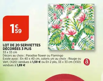Bi1 Lot de 20 Serviettes offre