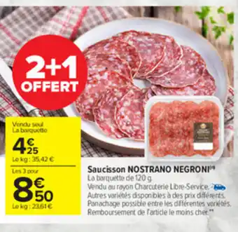 Carrefour Market Saucisson Nostrano Negroni offre