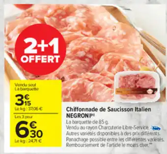 Carrefour Market Chiffonnade de Saucisson Italien offre