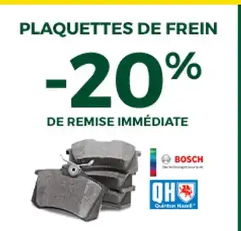 Feu Vert Bosch bon plan sur les plaquettes de frein offre