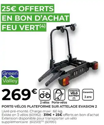 Feu Vert Porte-vélos plateforme sur attelage evasion 2 offre