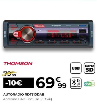 Feu Vert Thomson autoradio rdt510dab offre