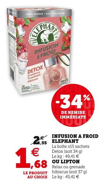 Super U Elephant infusion a froid offre