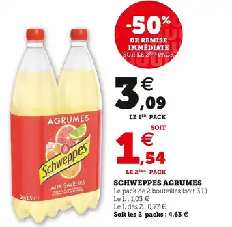 Super U Schweppes schweppes agrumes offre