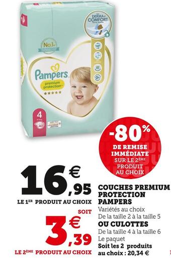 Super U Pampers couches premium protection offre