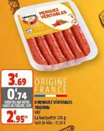 Coccimarket 6 Merguez Véritables offre