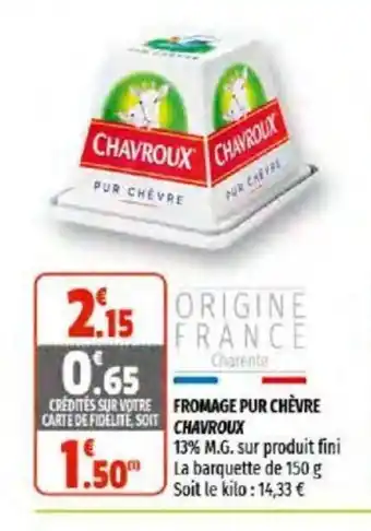 Coccimarket Fromage Pur Chèvre offre