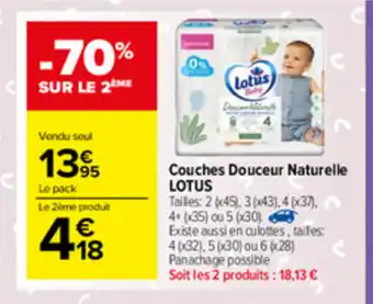 Carrefour Market Couches Douceur Naturelle offre