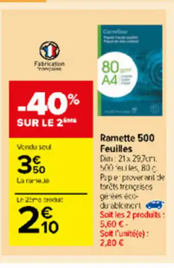 Carrefour Market Ramette 500 Feuilles offre