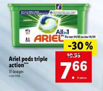 Lidl Ariel Pods Triple Action offre