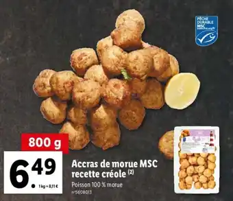 Lidl Accras de Morue MSC offre
