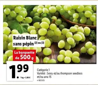 Lidl Raisin Blanc offre