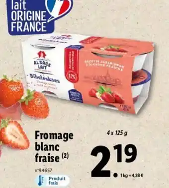 Lidl Fromage Blanc Fraise offre