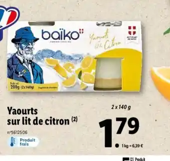 Lidl Yaourts Sur Lit de Citron offre