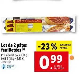 Lidl Lot de 2 Pâtes offre