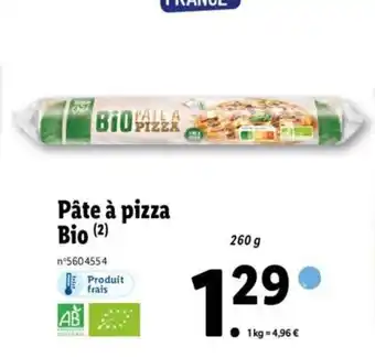 Lidl Pâte à Pizza Bio offre