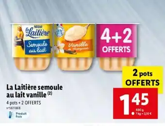 Lidl La Laitière Semoule offre
