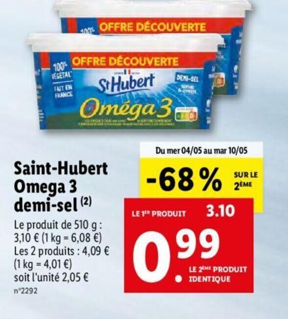Promo SaintHubert Omega 3 chez Lidl