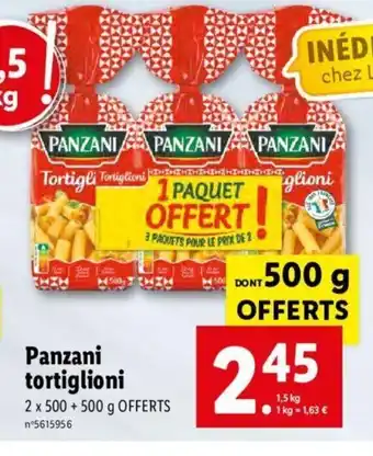 Lidl Panzani Tortiglioni offre