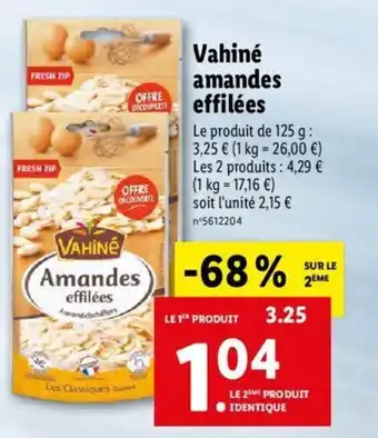 Lidl Vahiné Amandes offre