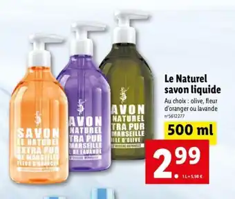 Lidl Le Naturel Savon Liquide offre