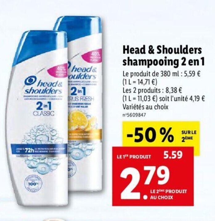 Promo Head & Shoulders chez Lidl