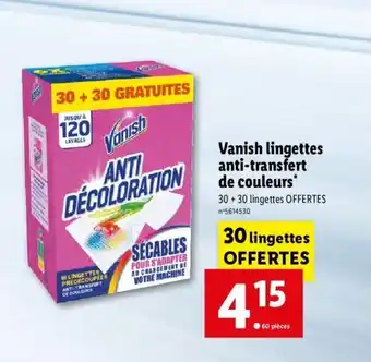 Lidl Vanish Lingettes offre