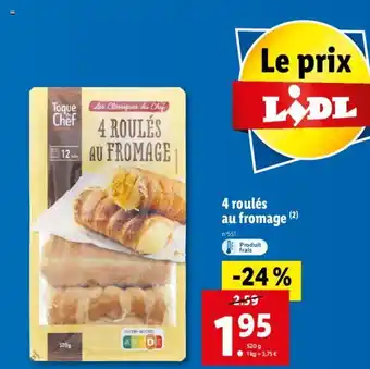 Lidl 4 roulés Au Fromage offre