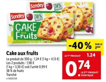 Lidl Cake Aux Fruits offre