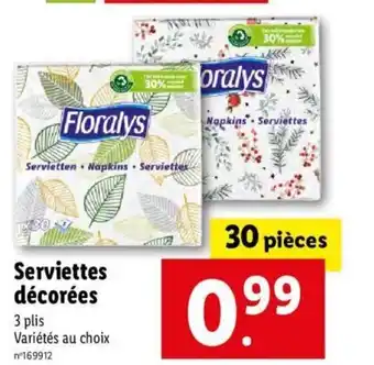 Lidl Serviettes Décorées offre