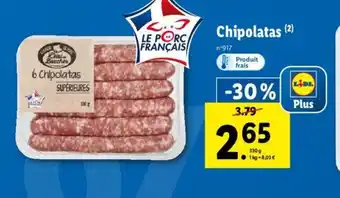 Lidl Chipolatas offre