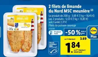 Lidl 2 Filets de Limande offre
