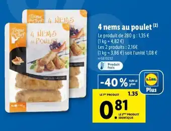 Lidl 4 Nems Au Poulet offre