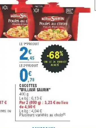E.Leclerc Cocottes "William Saurin" offre
