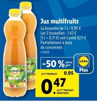 Lidl Jus Multifruits offre